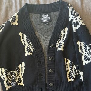 Lurking Class Black and White Butterfly Cardigan